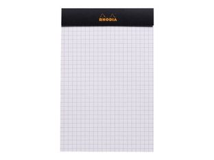 RHODIA N°14 - Block - grapado - 110 x 170 mm - 80 hojas / 160 páginas - cuadriculado - negro - rigid cardboard
