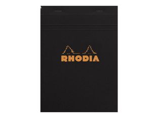 RHODIA - Bloc de notas - grapado - A5 - 80 hojas - cuadriculado - tapa negra