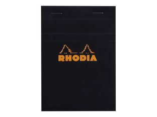 RHODIA Basics N°13 - Almohadilla - grapado - A6 - 80 hojas / 160 páginas - papel blanco - cuadriculado - tapa negra - coated cardboard