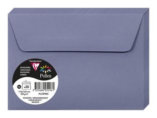 Pollen - enveloppe - International C6 (114 x 162 mm) - côté ouvert - myosotis - pack de 20