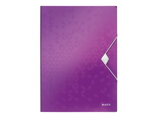 Leitz WOW - chemise à 3 rabats - A4 - pour 150 feuilles - violet métallique