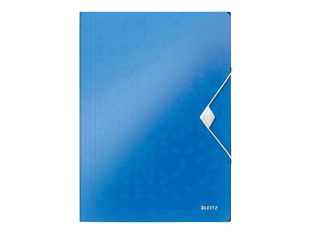 Leitz WOW - chemise à 3 rabats - A4 - pour 150 feuilles - bleu métallique
