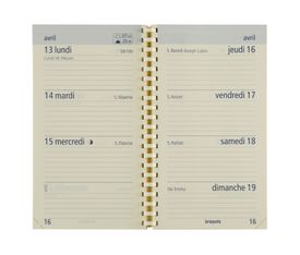 Agenda de poche spiralé Optivision - 1 semaine sur 2 pages - 9 x 16 cm - recharge - Brepols