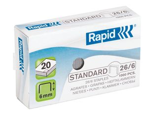Rapid Standard - grapas - 26/6 - 6 mm - paquete de 1000