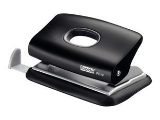 Rapid Fashion FC10 - perforateur - 10 feuilles - 2 trous - métal, plastique ABS - noir