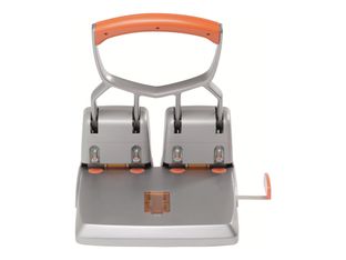 Rapid Supreme HDC150 - perforateur - 150 feuilles - 4 trous - métal, plastique ABS - argent, orange