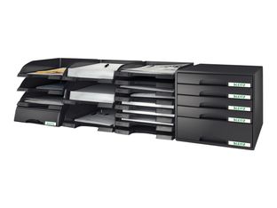 Leitz Plus - corbeille à courrier - pour A4 - noir