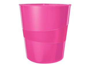 Leitz WOW - corbeille à papier - 15 L - polypropylène (PP), polystyrène - rose métallisé