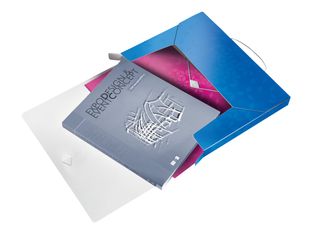 Leitz WOW - boîte de classement - pour A4 - capacité : 250 feuilles - bleu métallique