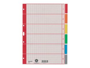 Leitz - intercalaire - 6 positions - pour A4 - capacité : 6 feuilles - à onglets - multicolore