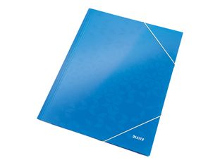 Leitz WOW - chemise à 3 rabats - pour A4 - capacité : 250 feuilles - bleu métallisé