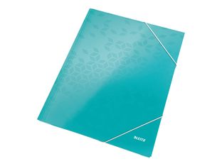 Leitz WOW - chemise à 3 rabats - pour A4 - capacité : 250 feuilles - bleu iceberg