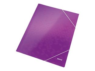 Leitz WOW - chemise à 3 rabats - pour A4 - capacité : 250 feuilles - violet