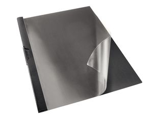 Esselte Vivida - chemise à clip - pour A4 - capacité : 25 feuilles - noir avec couverture transparente