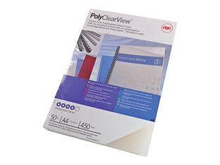 GBC PolyClearView - 100 couvertures à reliure A4 (216 x 303 mm) - 350 microns