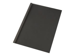 GBC LinenWeave - 100 couvertures à reliure thermique - tranche 1,5 mm - noir
