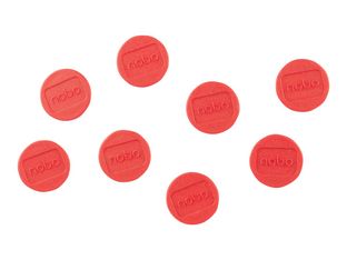 Nobo aimant - 2 cm de diamètre - rouge (pack de 8)
