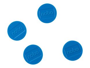 Nobo aimant - 3 cm de diamètre - bleu (pack de 4)