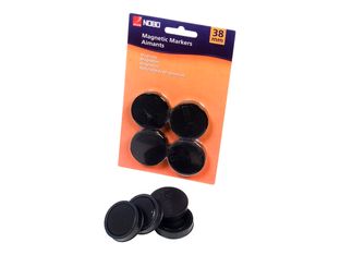 Nobo aimant - 3,8 cm de diamètre - noir (pack de 4)