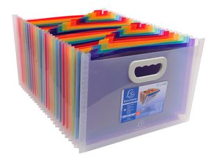 Exacompta Crystal - Trieur à soufflet 24 comp - A4 - à onglets - cristal