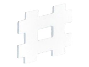 Décopatch - forme à décorer - hashtag - 12 cm - blanc - papier mâché