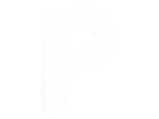 Décopatch - lettre de décoration - lowercase p - 12 cm - blanc - papier mâché