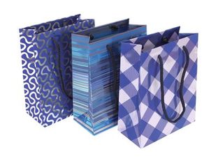 Clairefontaine Premium - sac cadeau - 17 cm x 6 cm x 22 cm - disponible en différents thèmes/designs - assorted blue