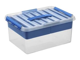 Sunware Q-line - boîte d'archive - 15 litres - bleu, transparent