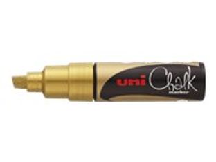 Uni Chalk - Marqueur - pour ardoise, miroir, panneaux lumineux - or - 8 mm