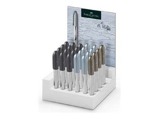 Faber-Castell n'ice pen Metallic - Stylo à bille - noir - extra large - rétractable (pack de 24)