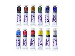 Daler-Rowney Graduate - Ensemble de peinture - 12 parties - peinture à l'huile - 12 couleurs - couleurs assorties - satiné brillant - 22 ml