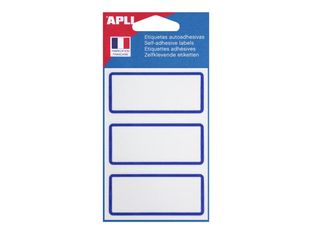Apli Agipa - 12 Étiquettes écolier invisibles - cadre bleu - 34 x 75 mm - coins arrondis - réf 111982