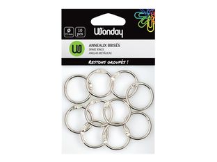 Wonday - 10 anneaux brisés - porte-clés - diamètre de 25 mm