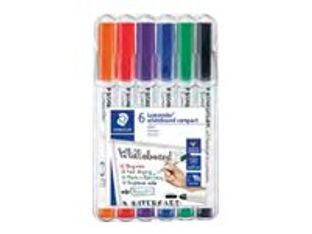 STAEDTLER Lumocolor compact - Marqueur - pour verre, tableau blanc, porcelaine - couleurs assorties - 1-2 mm