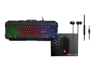 The G-Lab COMBO HELIUM - ensemble de clavier, souris, casque et tapis de souris - Azerty - Français