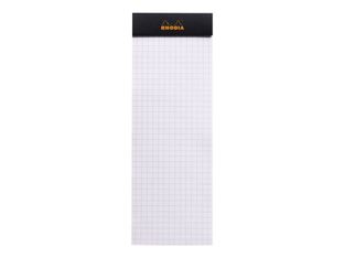 RHODIA N°8 Shopping - Block - grapado - 74 x 210 mm - 80 hojas / 160 páginas - cuadriculado - negro - rigid cardboard