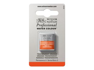 Winsor & Newton Professional Water Colour - peinture - aquarelle - orange transparent - demi-plateau