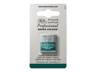 Winsor & Newton Professional Water Colour - peinture - aquarelle - vert cobalt profond - demi-plateau