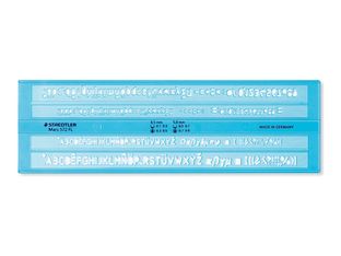 STAEDTLER Mars 572 FL - Pochoir - lettres - bleu transparent - plastique