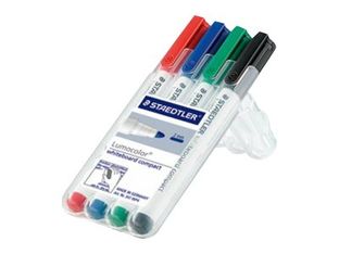 STAEDTLER Lumocolor compact - Marqueur - noir, rouge, bleu, vert - 1-2 mm (pack de 4)