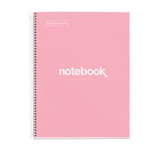 Notebook Emotions, Couverture rigide, A4, quadrillage 5x5 mm, 80 feuilles de 1 couleur, Miquelrius, Rose.