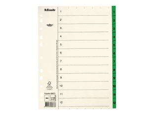 Esselte Servo - intercalaire - 12 positions - A4 - à onglets - jaune