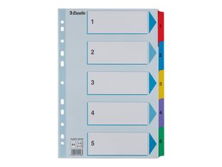 Esselte - intercalaire - 5 positions - A4 - à onglets - blanc