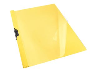 Esselte Vivida - chemise à clip - pour A4 - capacité : 30 feuilles - jaune avec couverture avant transparente