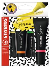 STABILO SHINE - Pack de 4 Surligneurs - couleurs assorties