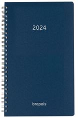 Agenda à spirale Polyprop Breform - 1 jour par page - 10 x 16,5 cm - bleu - Brepols