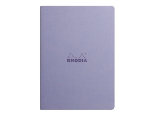 RHODIA Rhodiarama - Cahier de notes - reliure piquée - A5 (148 x 210 mm) - 32 feuilles / 64 pages - papier ivoire - ligné - couverture iris - similicuir