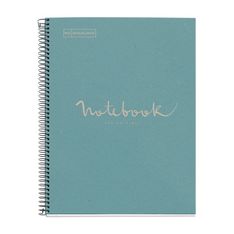 Notebook Eco Emotions, Carton recyclé, A4, quadrillage 5x5 mm, 80 feuilles de 1 couleur, Miquelrius, Bleu.