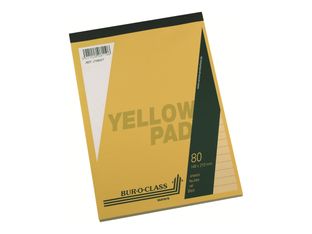 Aurora Office Superior - Bloc notes - agrafé - A5 (148 x 210 mm) - 80 feuilles - jaune - ligné