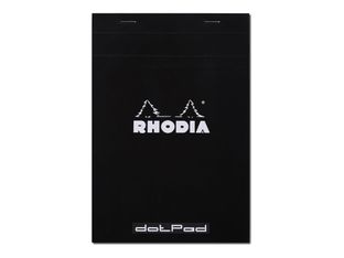 RHODIA - Almohadilla - grapado - N°16 - A5 - 80 hojas / 160 páginas - punteado - tapa negra - rigid cardboard